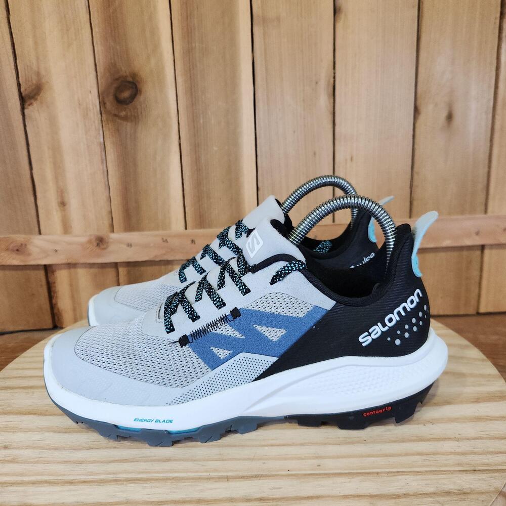 Salomon Outpulse Shoes Womens 5.5 Gray Blue Mesh Trail Running Sneakers 471531
